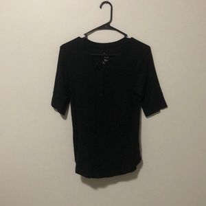 Black Target Short Sleeve with Buttons